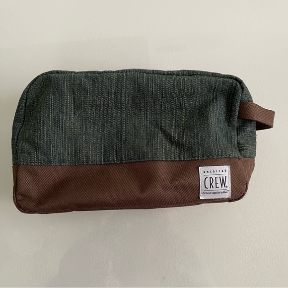 Men's Green and Brown Toiletry Bag Dopp Kit Bathroom Kit Travel Bag Grooming Kit - Picture 1 of 7